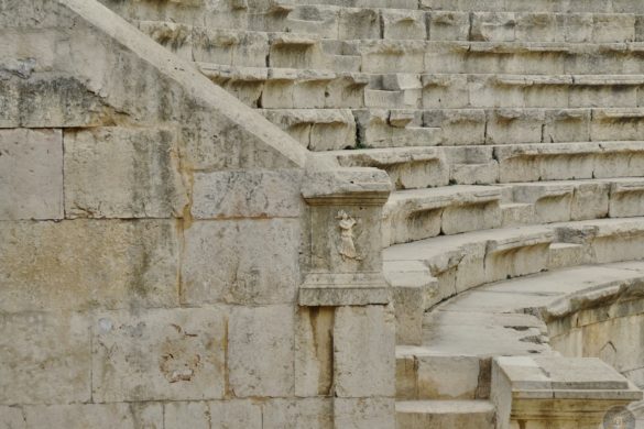 Detail Nordtheater_Amphitheater in Jerash Gerasa Jordanien