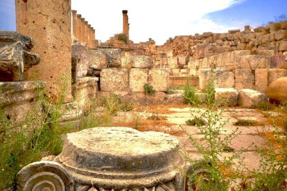 Detailbild der Kathedrale in Jerash Gerasa Jordanien