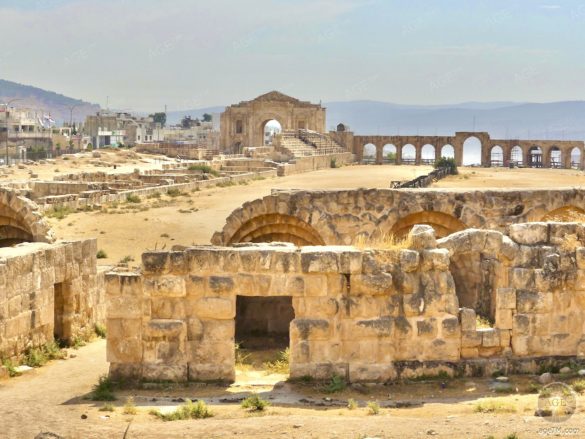 Das Foto zeigt das Hippodrom der Römerstadt Jerash Gerasa in Jordanien.