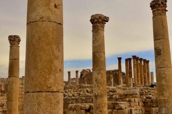 Gerasa Jordanien Blick zum Artemis-Tempel dem Heiligtum in Jerash
