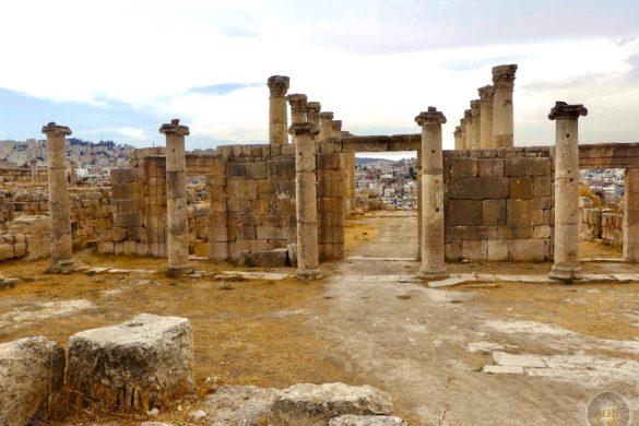 Gerasa Jordanien Theodorkirche erbaut 494-496 während des Episkopats von Aeneas und zu Ehren des siegreichen Theodor der unsterbliche Märtyrer