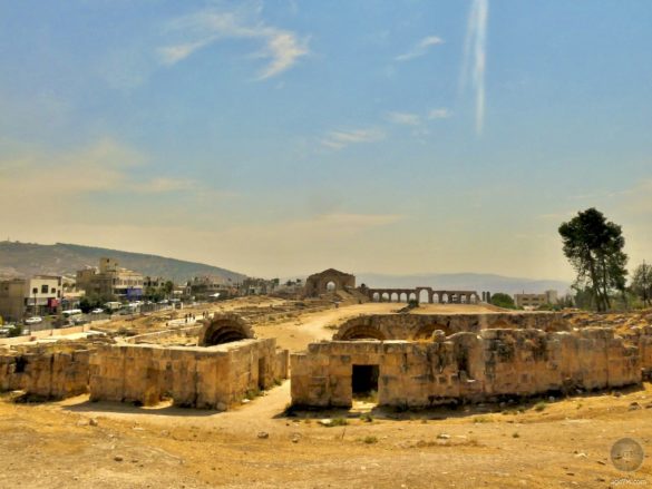 Gesamtansicht des Hippodrom in Jerash Gerasa Jordanien