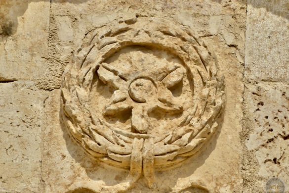 Jerash Triumphbogen Detail Hadriansbogen erbaut 130 zu Ehren Kaiser Hadrian Gerasa Jordanien