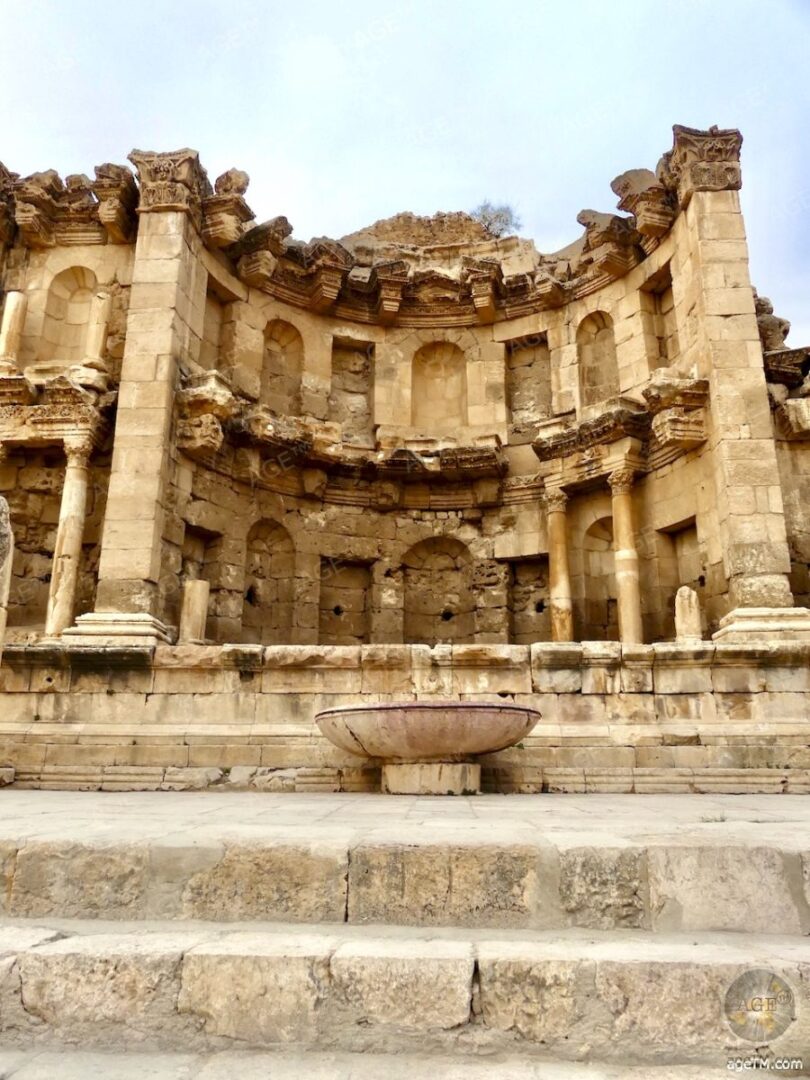 Jordan Nymphaeum Fountain Gerasa Roman History in Jerash Jordan