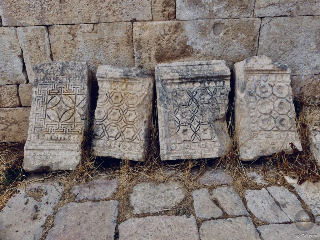 Kathedrale von Gerasa/Jerash Jordanien - echt 450nChr Ornamenten in Jerash Cathedral