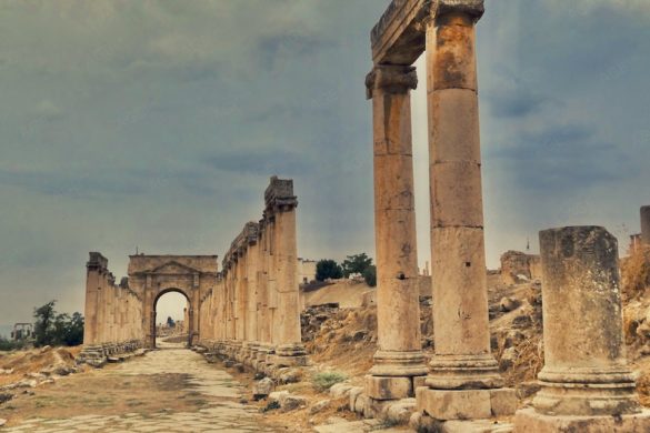 Säulengang Tetrapylon Jerash Gerasa Jordanien