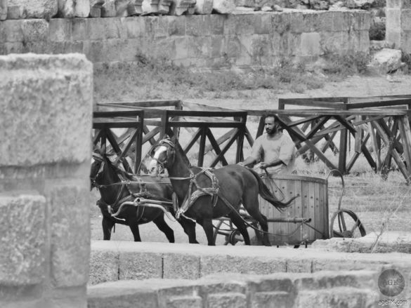 Wagenrennen im Hippodrome roemische Geschichte Jerash Gerasa Jordanien - alte Zivilisationen