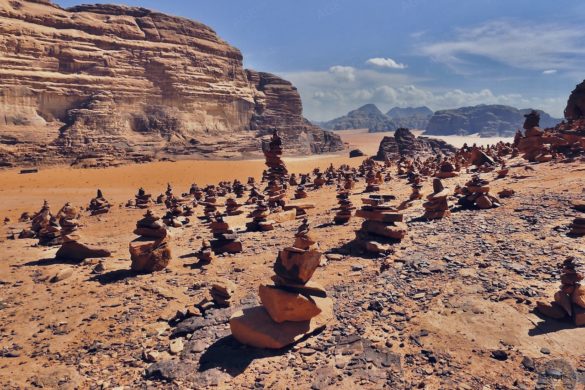Steinmännchen Lawrance Haus Lawrance of Arabia Aussichtspunkt Wadi Rum Jordanien