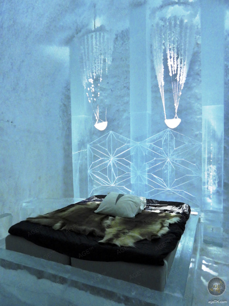 Lappland Eishotel 365 Sweden Favorite Art Room Bed - Kunst im ICEHOTEL 365 Schweden Unterkünfte und Gastronomie