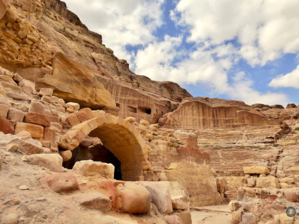 Eingang Römisches Theater Felsenstadt Petra Jordanien UNESCO Weltkulturerbe