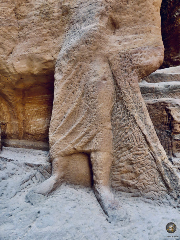 Kamelführer Skulptur im Siq Petra Jordanien UNESCO Weltkulturerbe