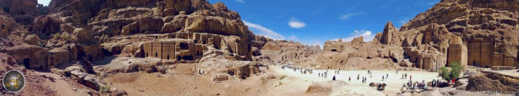 Felsenstadt Petra Jordanien UNESCO Weltkulturerbe Panorama Main-Trail Petra Jordan 