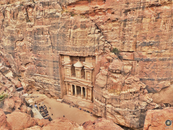 Aussichtspunkt Schatzhaus Al-Khubtha Trail Felsenstadt Petra Jordanien Weltwunder