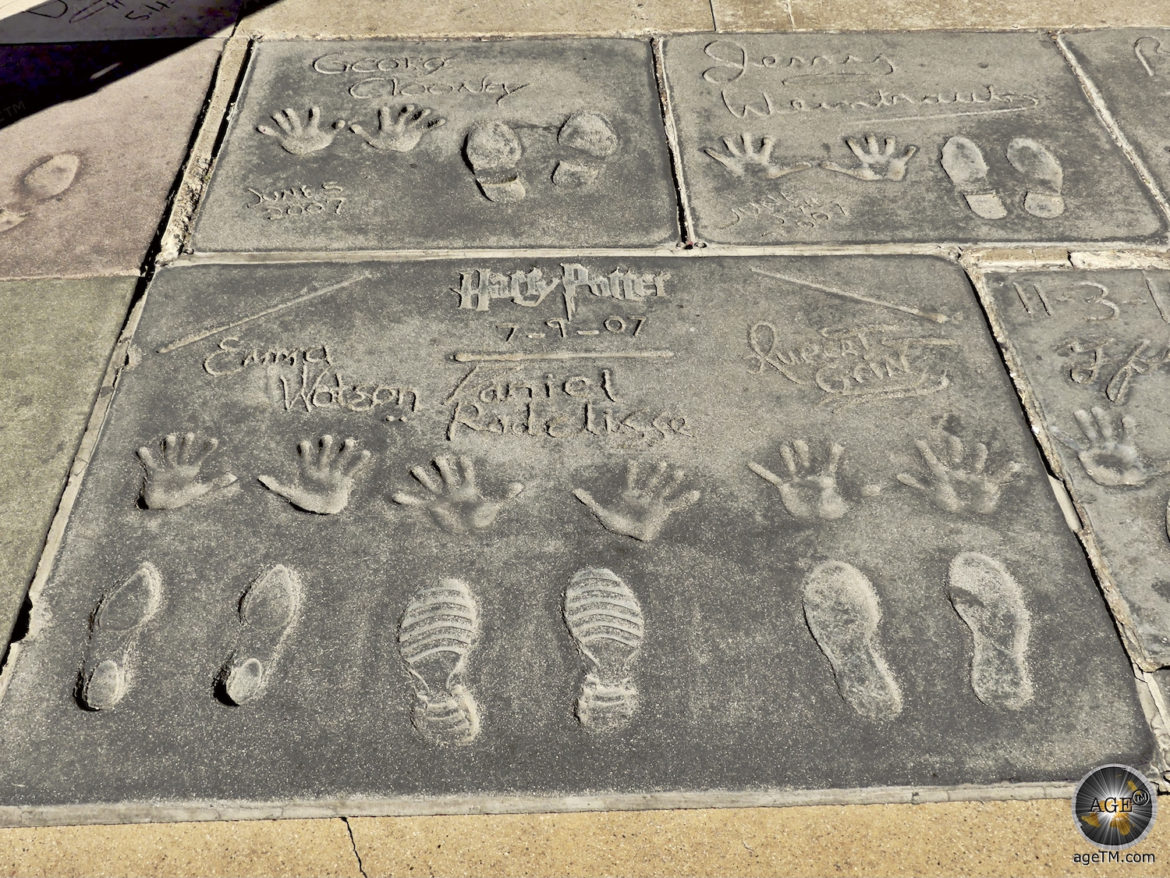 Finde die Abdrücke der Harry Potter Stars auf dem Hollywood Boulevard der Stars - Los Angeles Sehenswürdigkeiten USA