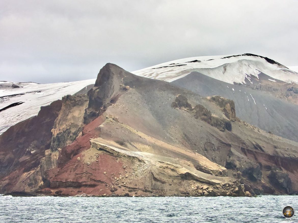 Pinguin-Kolonie und Vulkanlandschaft bei Neptunes Bellows Deception Island Süd-Shetland-Inseln - Sea Spirit Antarktis Reise